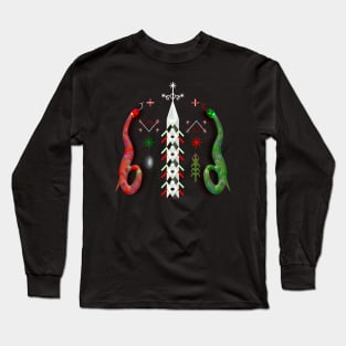 Damballah Aida Wedo Red Green Serpents Voodoo Veve Long Sleeve T-Shirt